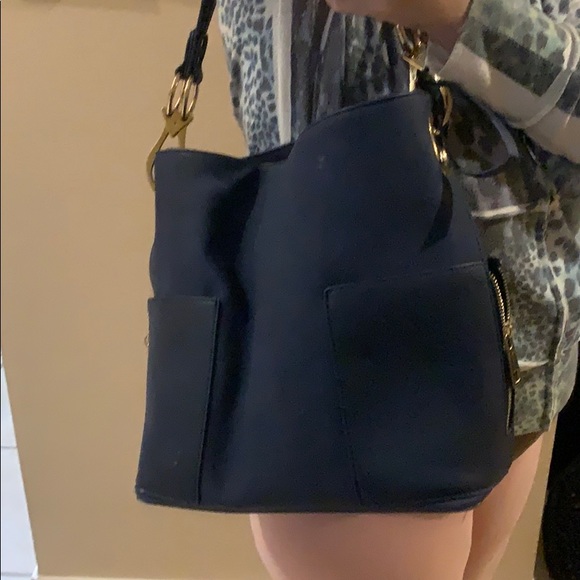Navy blue shoulder bag - Picture 2 of 8